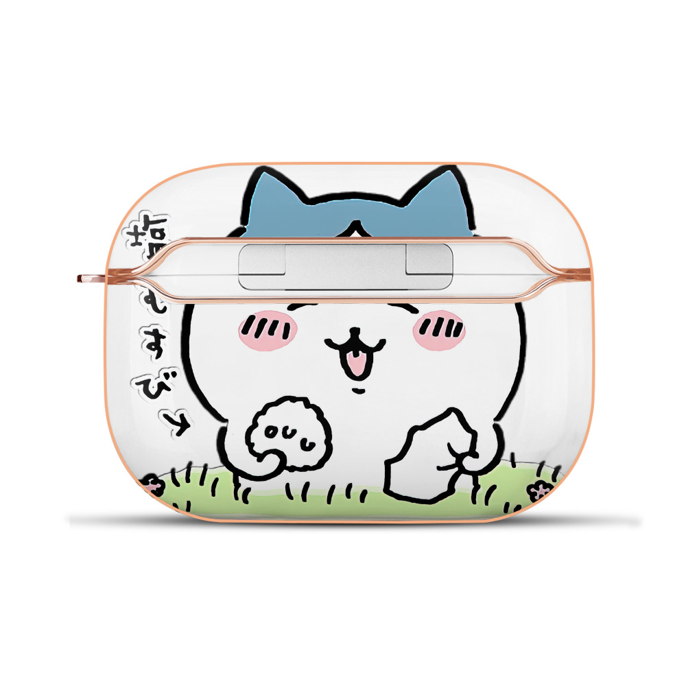 （画像用） ちいかわ ハチワレ Chii-kawa hachiware 【AirPods Pro用】ハードシェル保護ケース｜耐衝撃・防指紋・カラビナ付き商品仕様