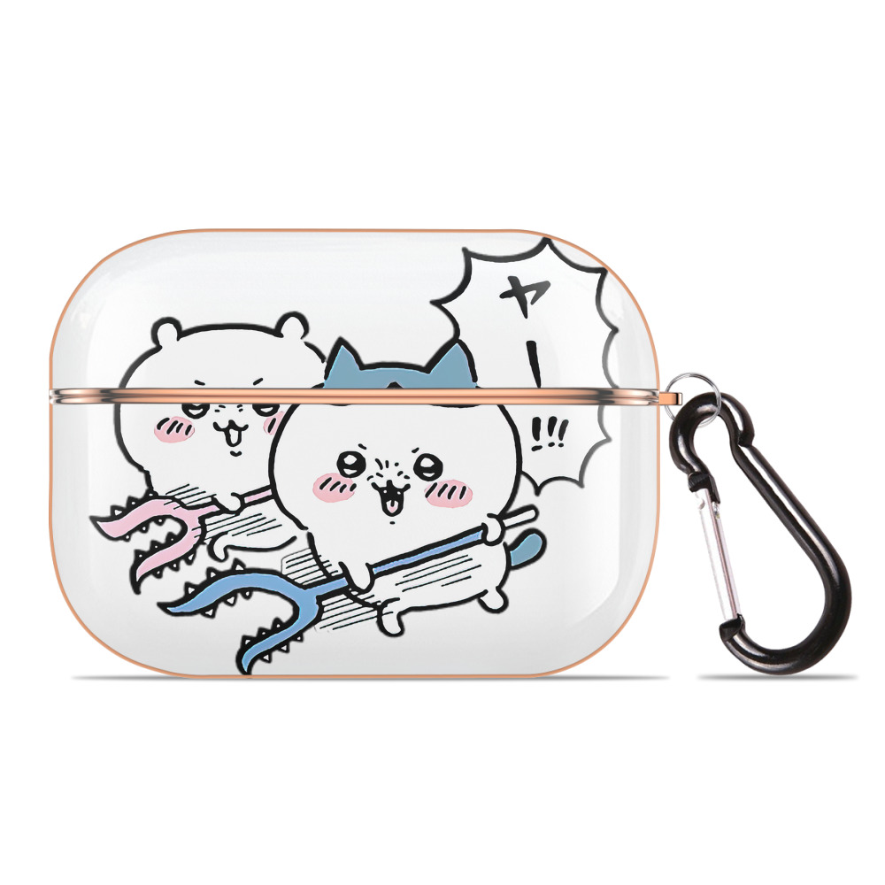 （画像用） ちいかわ ハチワレ Chii-kawa hachiware 【AirPods Pro用】ハードシェル保護ケース｜耐衝撃・防指紋・カラビナ付き商品仕様