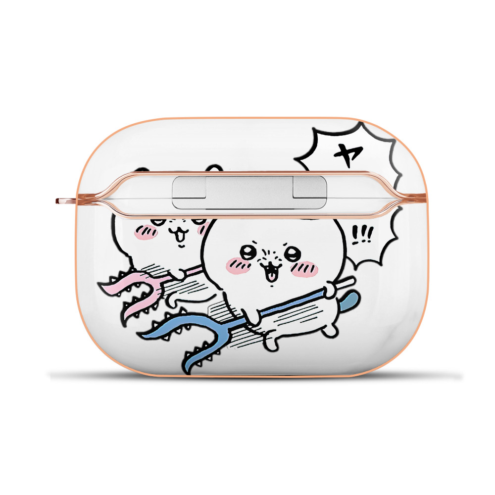 （画像用） ちいかわ ハチワレ Chii-kawa hachiware 【AirPods Pro用】ハードシェル保護ケース｜耐衝撃・防指紋・カラビナ付き商品仕様
