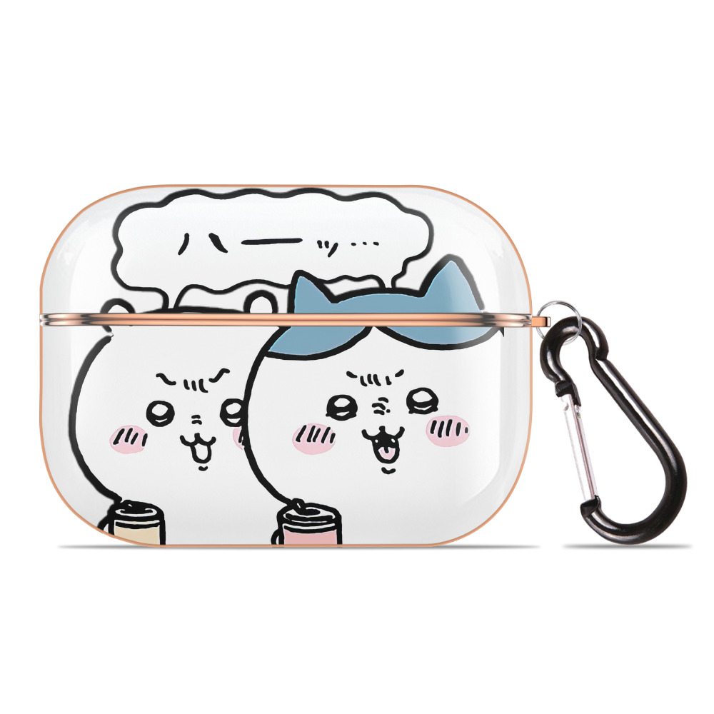 （画像用） ちいかわ ハチワレ Chii-kawa hachiware 【AirPods Pro用】ハードシェル保護ケース｜耐衝撃・防指紋・カラビナ付き商品仕様