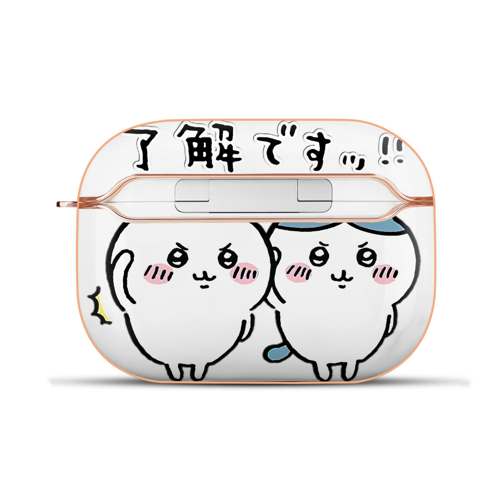 （画像用） ちいかわ ハチワレ Chii-kawa hachiware 【AirPods Pro用】ハードシェル保護ケース｜耐衝撃・防指紋・カラビナ付き商品仕様