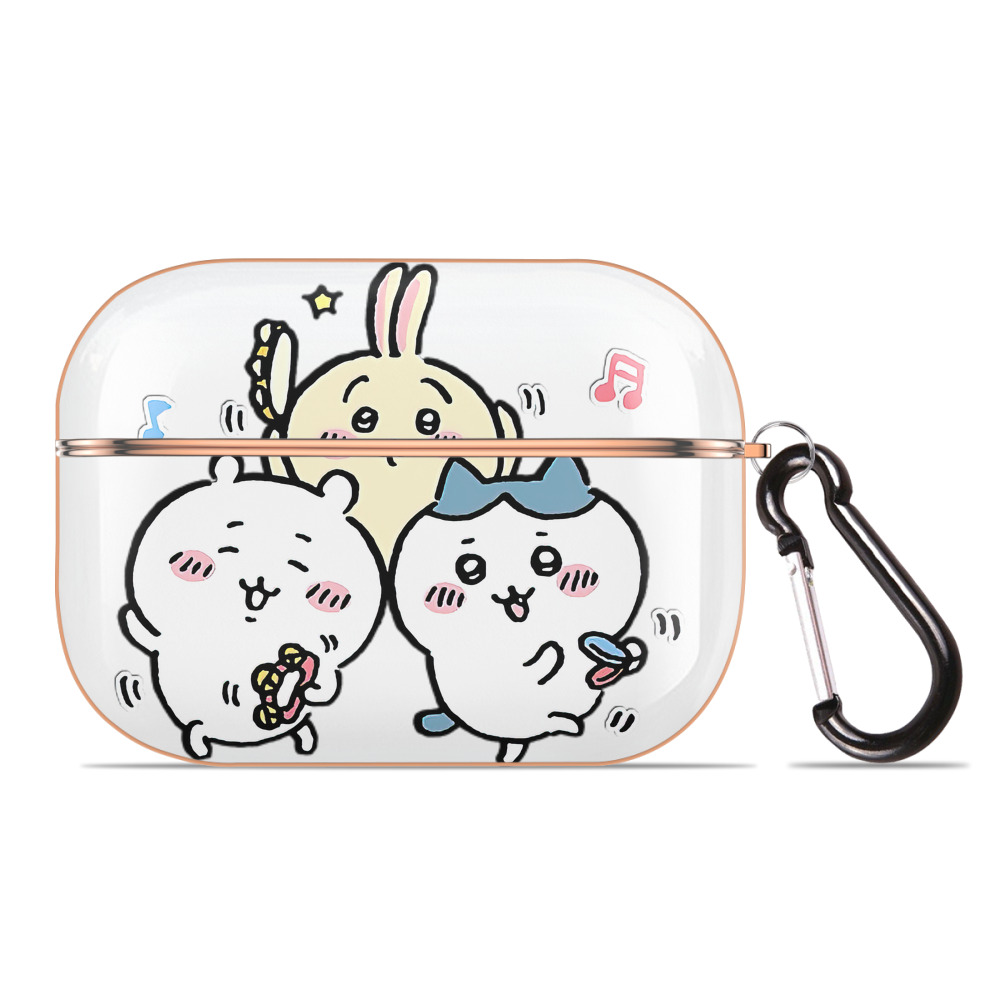 （画像用） ちいかわ ハチワレ Chii-kawa hachiware 【AirPods Pro用】ハードシェル保護ケース｜耐衝撃・防指紋・カラビナ付き商品仕様