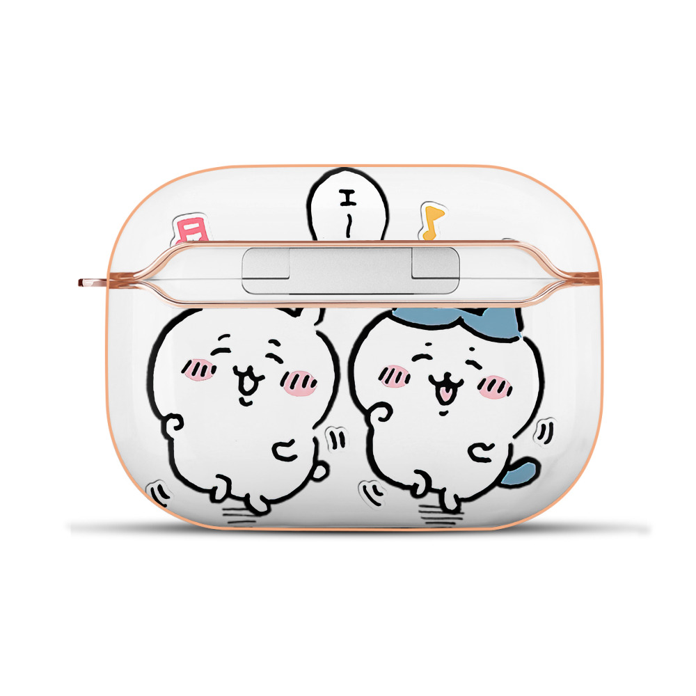 （画像用） ちいかわ ハチワレ Chii-kawa hachiware 【AirPods Pro用】ハードシェル保護ケース｜耐衝撃・防指紋・カラビナ付き商品仕様