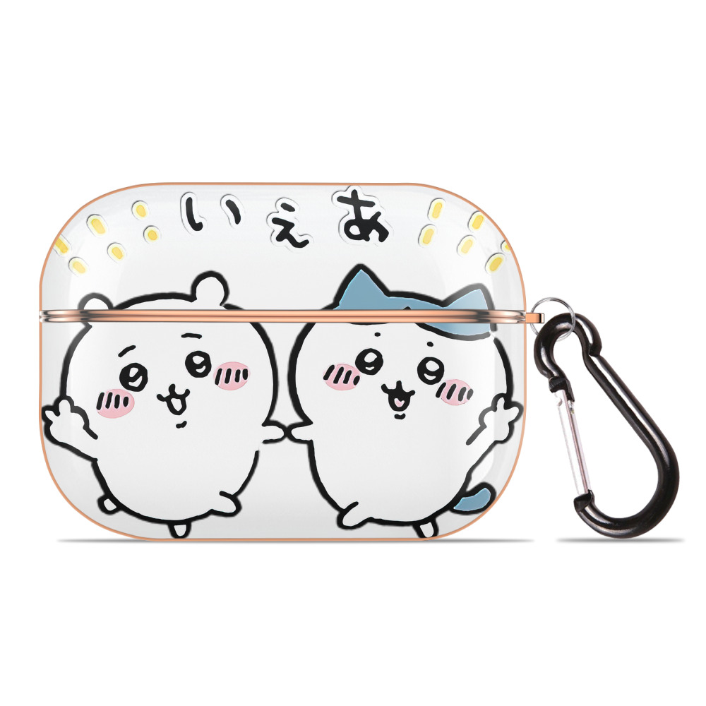 （画像用） ちいかわ ハチワレ Chii-kawa hachiware 【AirPods Pro用】ハードシェル保護ケース｜耐衝撃・防指紋・カラビナ付き商品仕様
