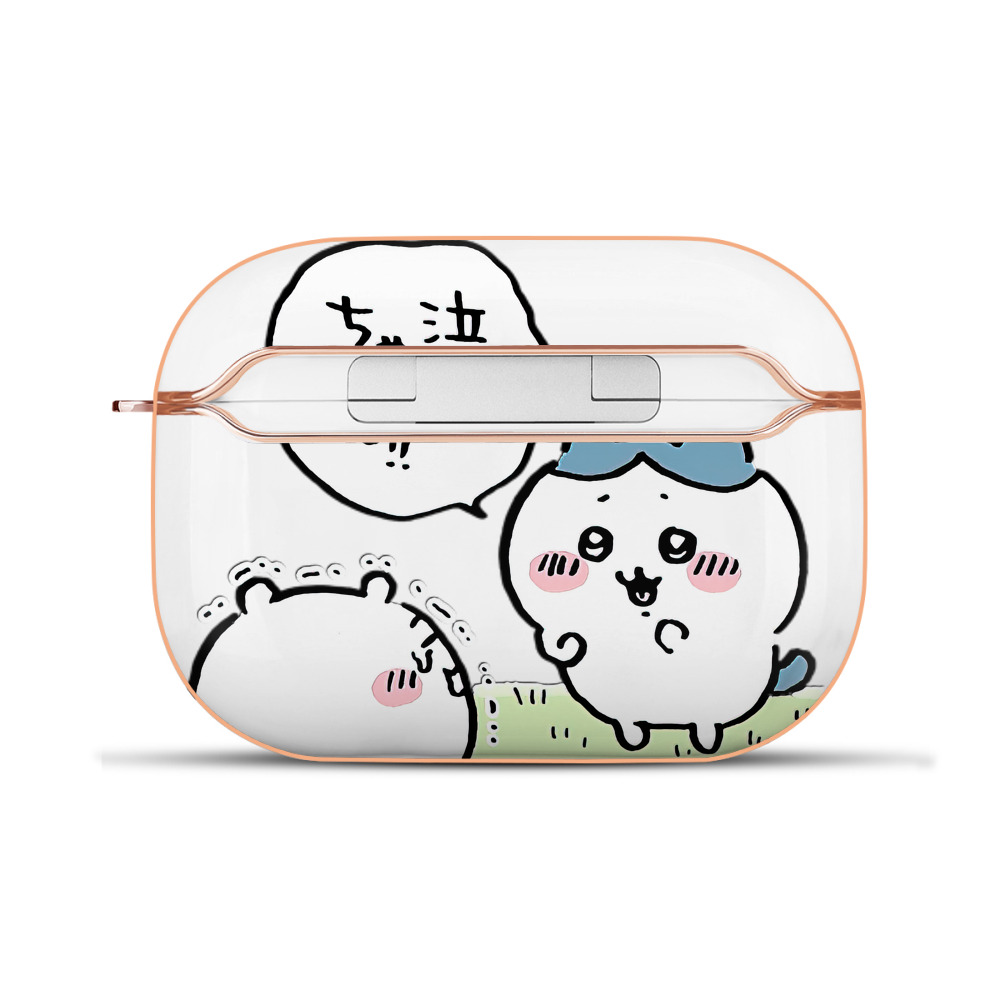 （画像用） ちいかわ ハチワレ Chii-kawa hachiware 【AirPods Pro用】ハードシェル保護ケース｜耐衝撃・防指紋・カラビナ付き商品仕様