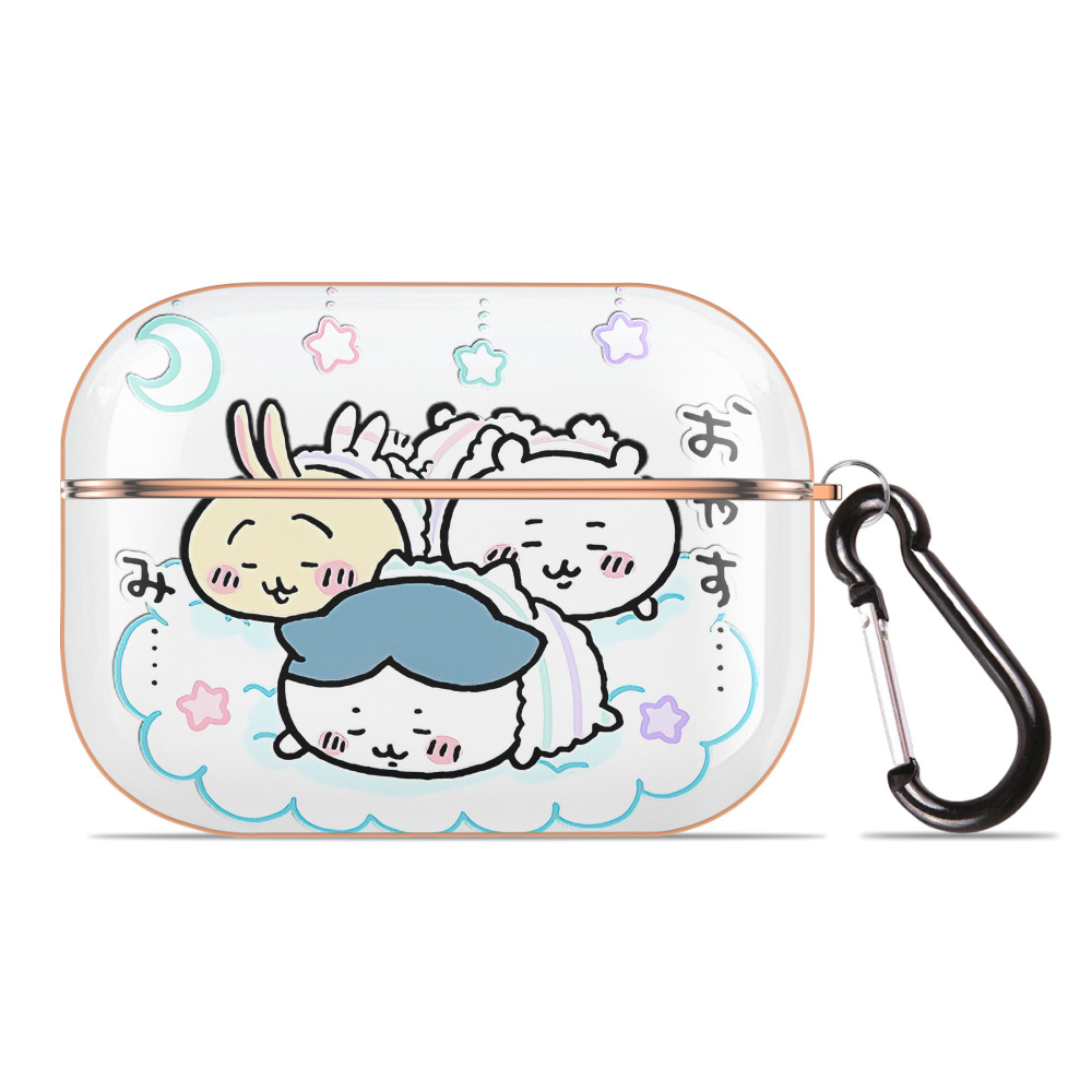 （画像用） ちいかわ ハチワレ Chii-kawa hachiware 【AirPods Pro用】ハードシェル保護ケース｜耐衝撃・防指紋・カラビナ付き商品仕様