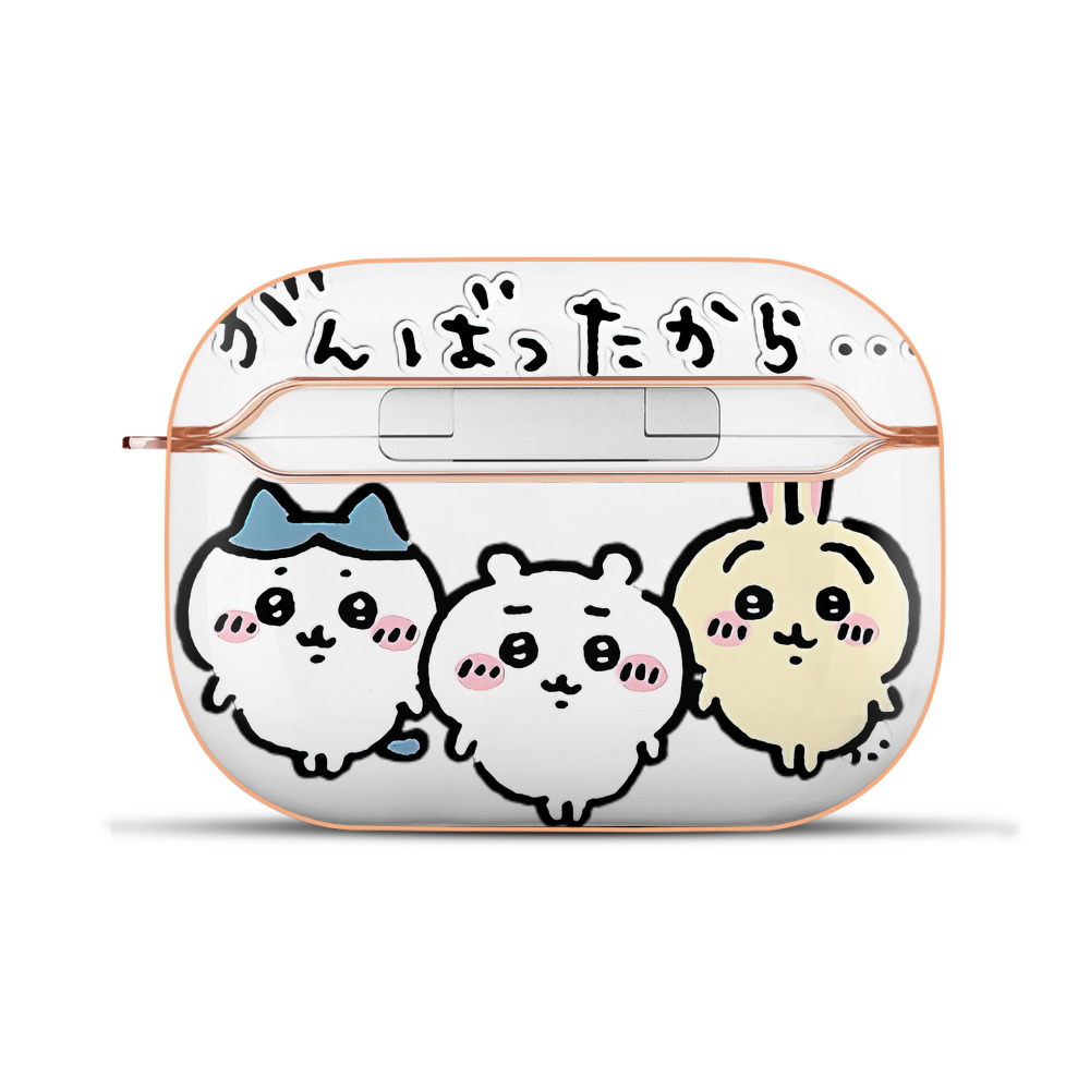 （画像用） ちいかわ ハチワレ Chii-kawa hachiware 【AirPods Pro用】ハードシェル保護ケース｜耐衝撃・防指紋・カラビナ付き商品仕様
