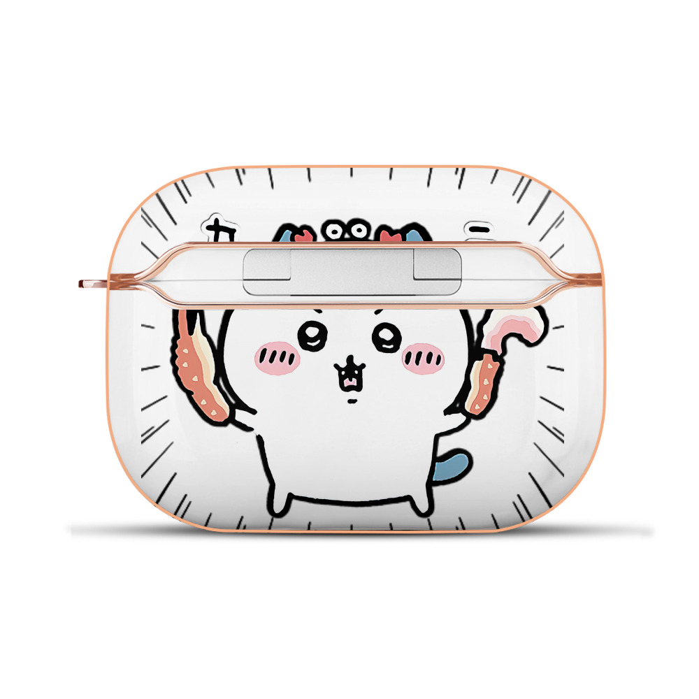 （画像用） ちいかわ ハチワレ Chii-kawa hachiware 【AirPods Pro用】ハードシェル保護ケース｜耐衝撃・防指紋・カラビナ付き商品仕様