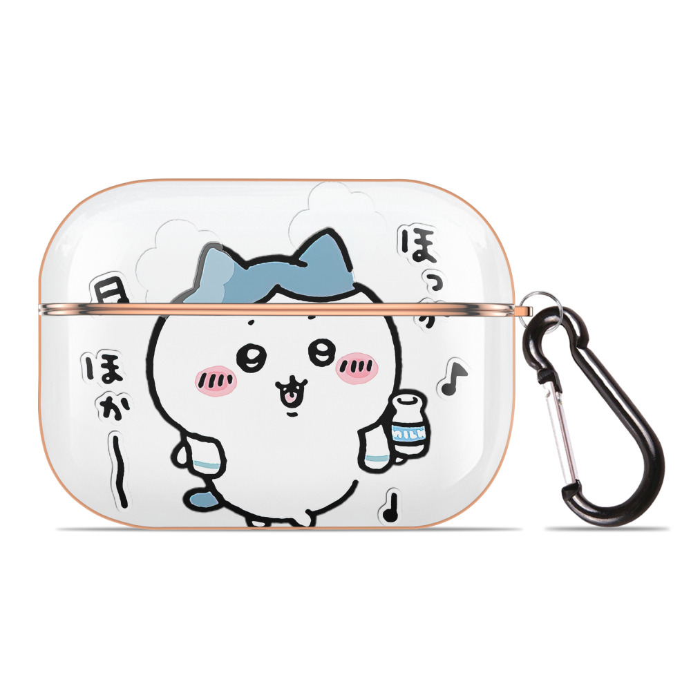 （画像用） ちいかわ ハチワレ Chii-kawa hachiware 【AirPods Pro用】ハードシェル保護ケース｜耐衝撃・防指紋・カラビナ付き商品仕様