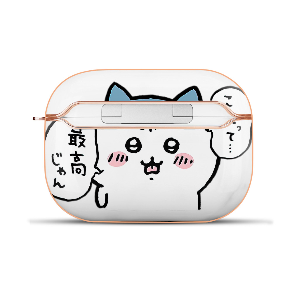 （画像用） ちいかわ ハチワレ Chii-kawa hachiware 【AirPods Pro用】ハードシェル保護ケース｜耐衝撃・防指紋・カラビナ付き商品仕様