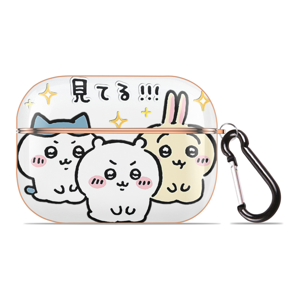 （画像用） ちいかわ ハチワレ Chii-kawa hachiware 【AirPods Pro用】ハードシェル保護ケース｜耐衝撃・防指紋・カラビナ付き商品仕様