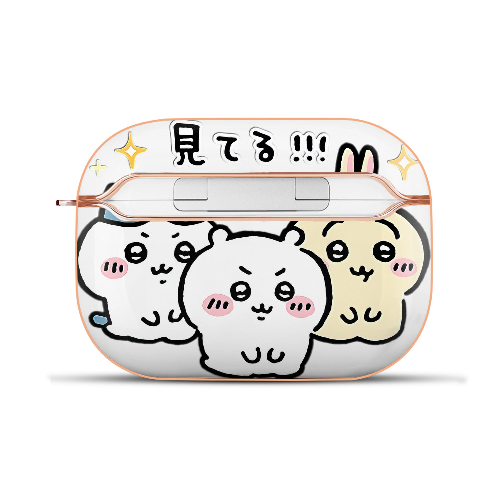 （画像用） ちいかわ ハチワレ Chii-kawa hachiware 【AirPods Pro用】ハードシェル保護ケース｜耐衝撃・防指紋・カラビナ付き商品仕様