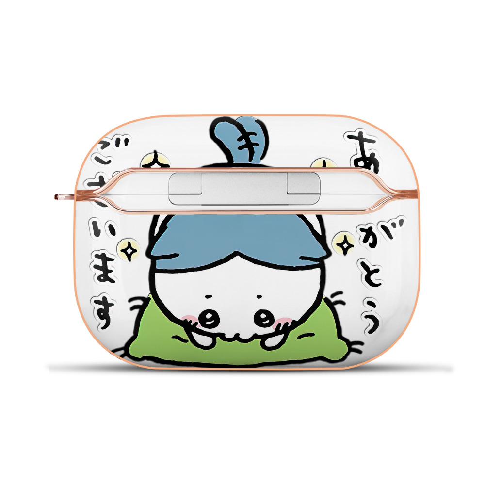 （画像用） ちいかわ ハチワレ Chii-kawa hachiware 【AirPods Pro用】ハードシェル保護ケース｜耐衝撃・防指紋・カラビナ付き商品仕様