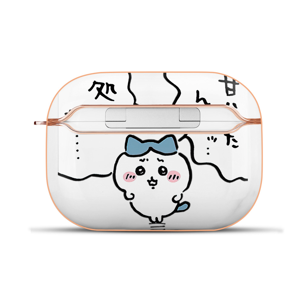 （画像用） ちいかわ ハチワレ Chii-kawa hachiware 【AirPods Pro用】ハードシェル保護ケース｜耐衝撃・防指紋・カラビナ付き商品仕様