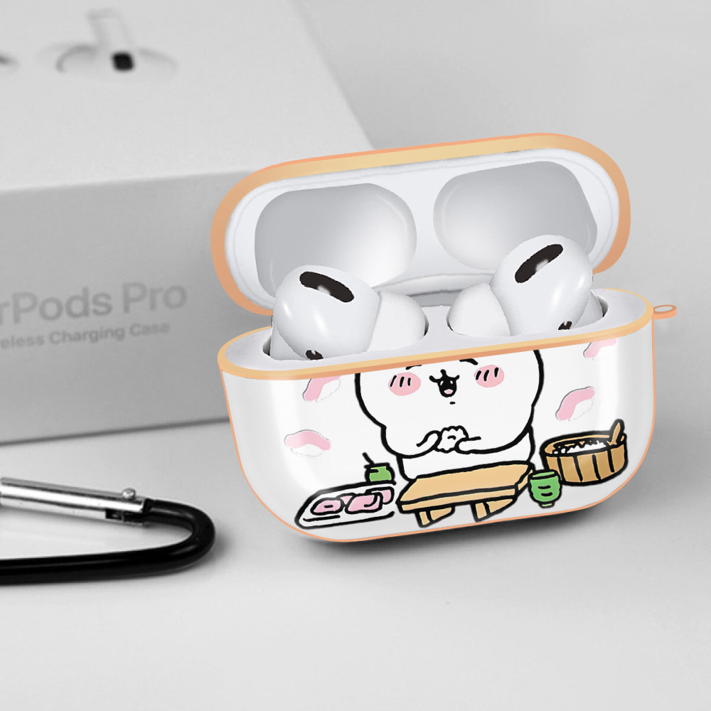 ちいかわ ハチワレ Chii-kawa hachiware 【AirPods Pro用】ハードシェル保護ケース｜耐衝撃・防指紋・カラビナ付き商品仕様