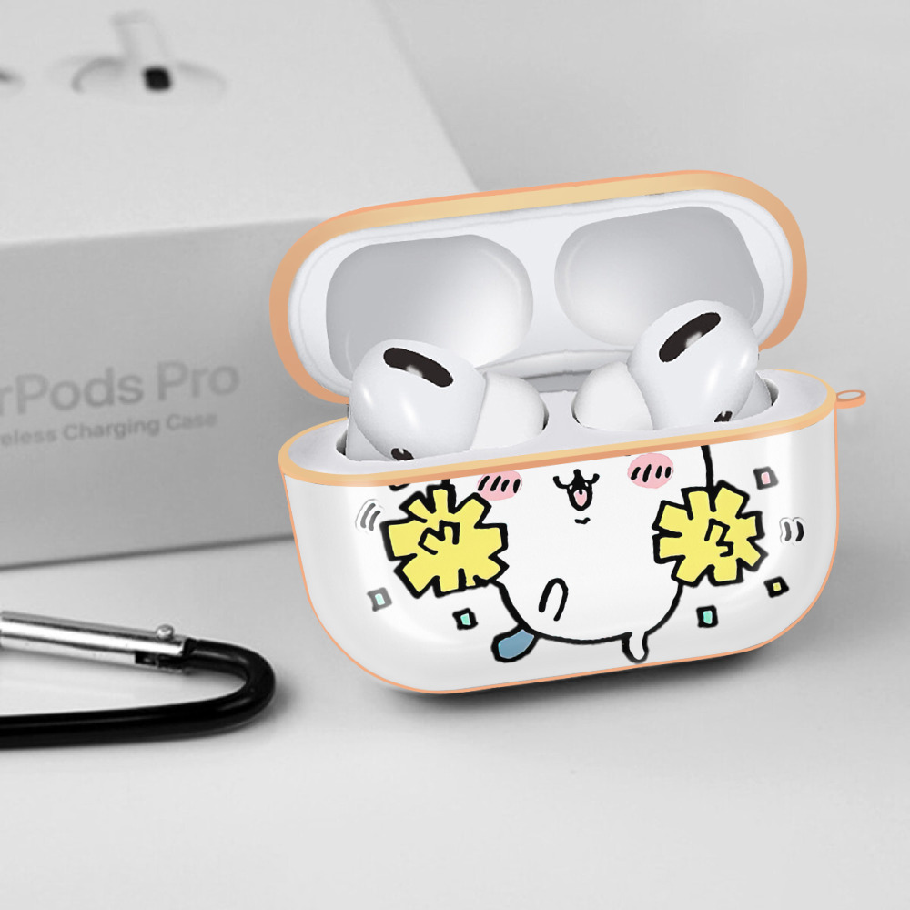 ちいかわ ハチワレ Chii-kawa hachiware 【AirPods Pro用】ハードシェル保護ケース｜耐衝撃・防指紋・カラビナ付き商品仕様