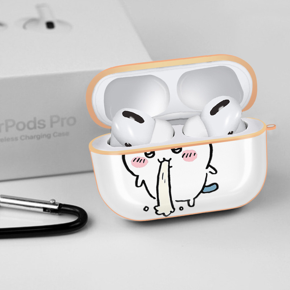 ちいかわ ハチワレ Chii-kawa hachiware 【AirPods Pro用】ハードシェル保護ケース｜耐衝撃・防指紋・カラビナ付き商品仕様