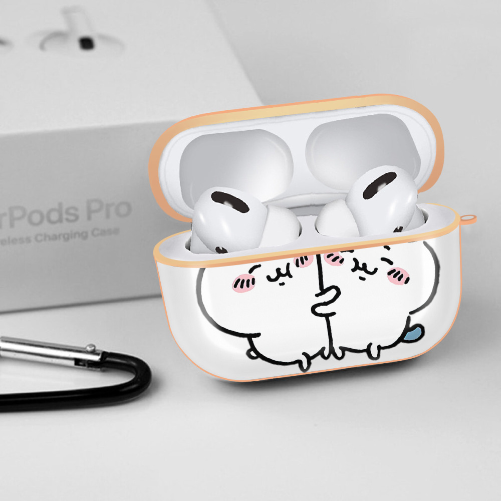 ちいかわ ハチワレ Chii-kawa hachiware 【AirPods Pro用】ハードシェル保護ケース｜耐衝撃・防指紋・カラビナ付き商品仕様