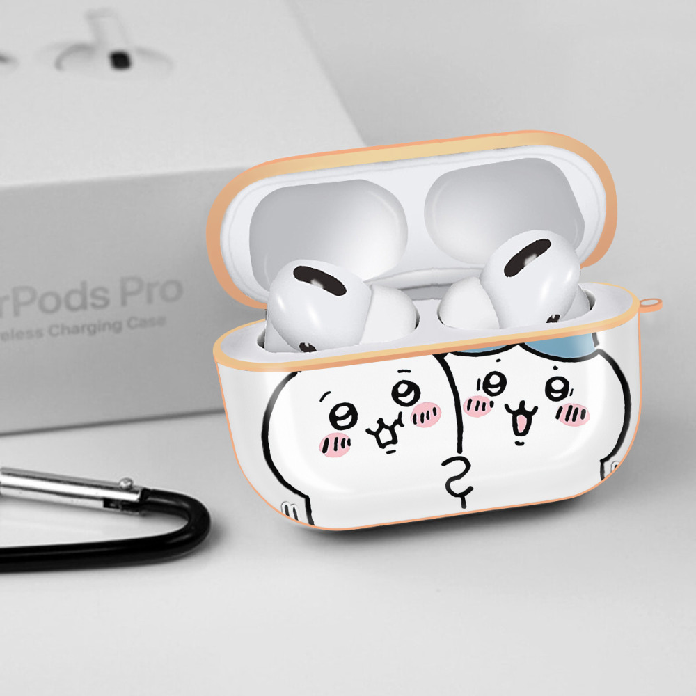 ちいかわ ハチワレ Chii-kawa hachiware 【AirPods Pro用】ハードシェル保護ケース｜耐衝撃・防指紋・カラビナ付き商品仕様