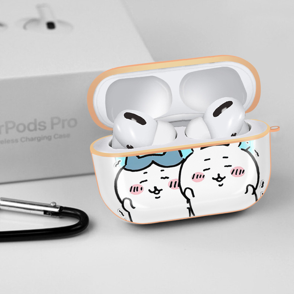 ちいかわ ハチワレ Chii-kawa hachiware 【AirPods Pro用】ハードシェル保護ケース｜耐衝撃・防指紋・カラビナ付き商品仕様