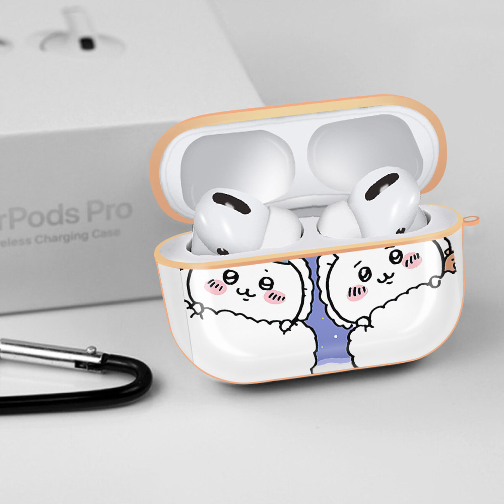 ちいかわ ハチワレ Chii-kawa hachiware 【AirPods Pro用】ハードシェル保護ケース｜耐衝撃・防指紋・カラビナ付き商品仕様