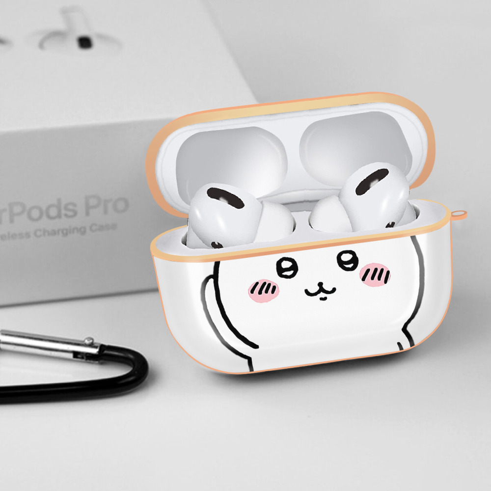 ちいかわ ハチワレ Chii-kawa hachiware 【AirPods Pro用】ハードシェル保護ケース｜耐衝撃・防指紋・カラビナ付き商品仕様