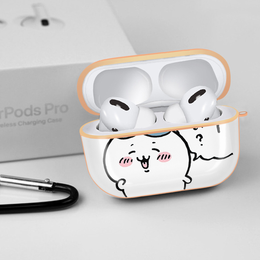 ちいかわ ハチワレ Chii-kawa hachiware 【AirPods Pro用】ハードシェル保護ケース｜耐衝撃・防指紋・カラビナ付き商品仕様