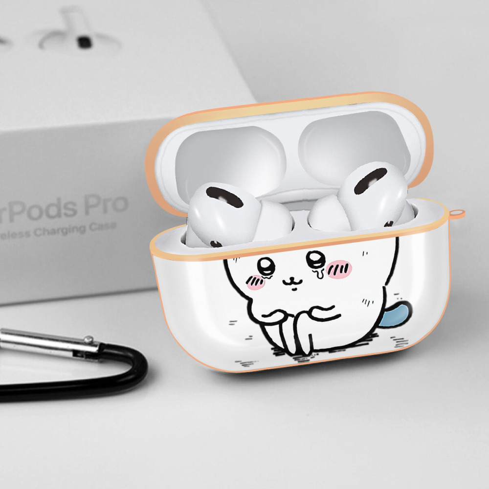 ちいかわ ハチワレ Chii-kawa hachiware 【AirPods Pro用】ハードシェル保護ケース｜耐衝撃・防指紋・カラビナ付き商品仕様