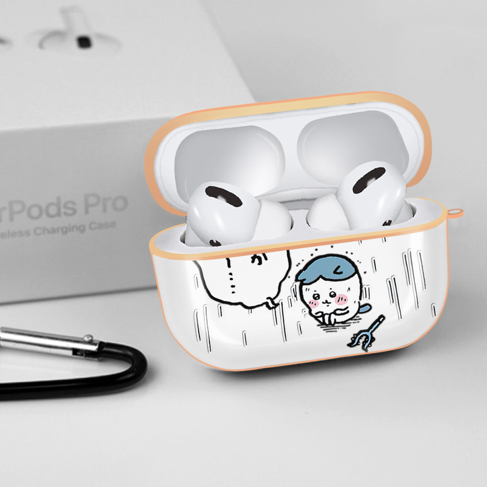 ちいかわ ハチワレ Chii-kawa hachiware 【AirPods Pro用】ハードシェル保護ケース｜耐衝撃・防指紋・カラビナ付き商品仕様