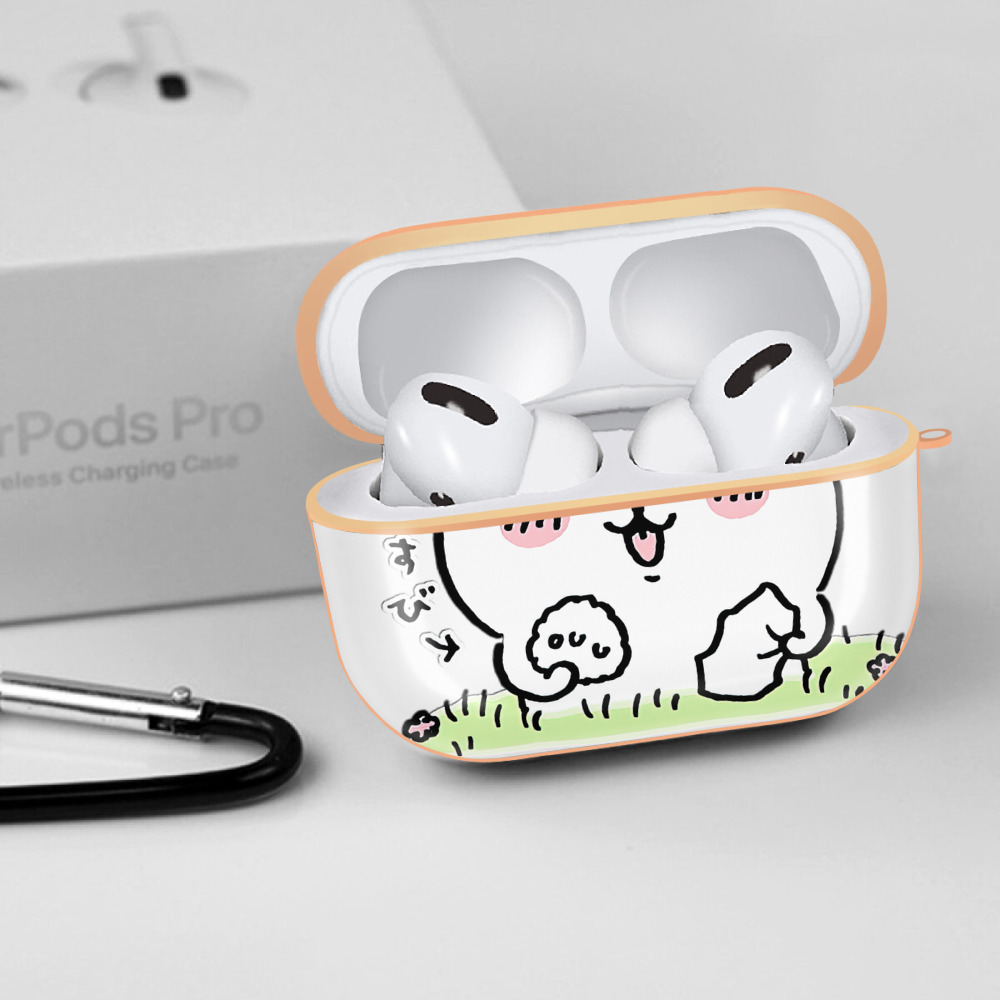 ちいかわ ハチワレ Chii-kawa hachiware 【AirPods Pro用】ハードシェル保護ケース｜耐衝撃・防指紋・カラビナ付き商品仕様