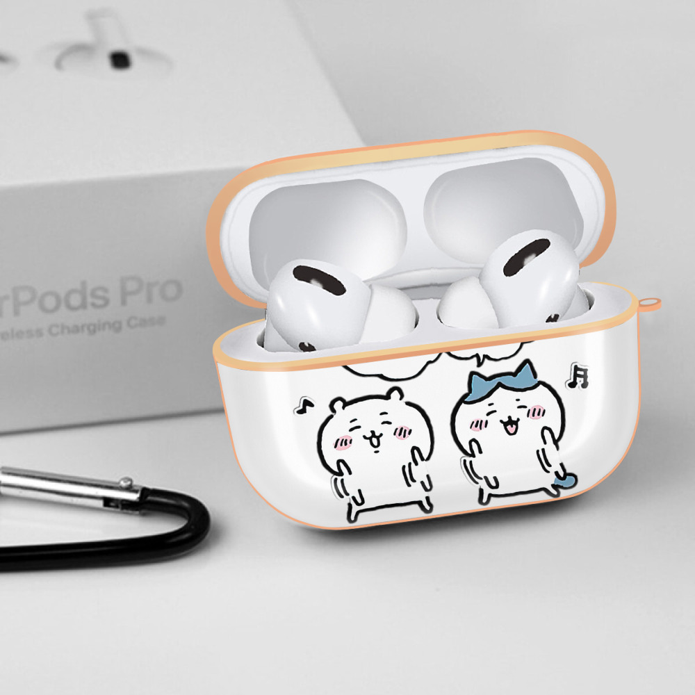 ちいかわ ハチワレ Chii-kawa hachiware 【AirPods Pro用】ハードシェル保護ケース｜耐衝撃・防指紋・カラビナ付き商品仕様