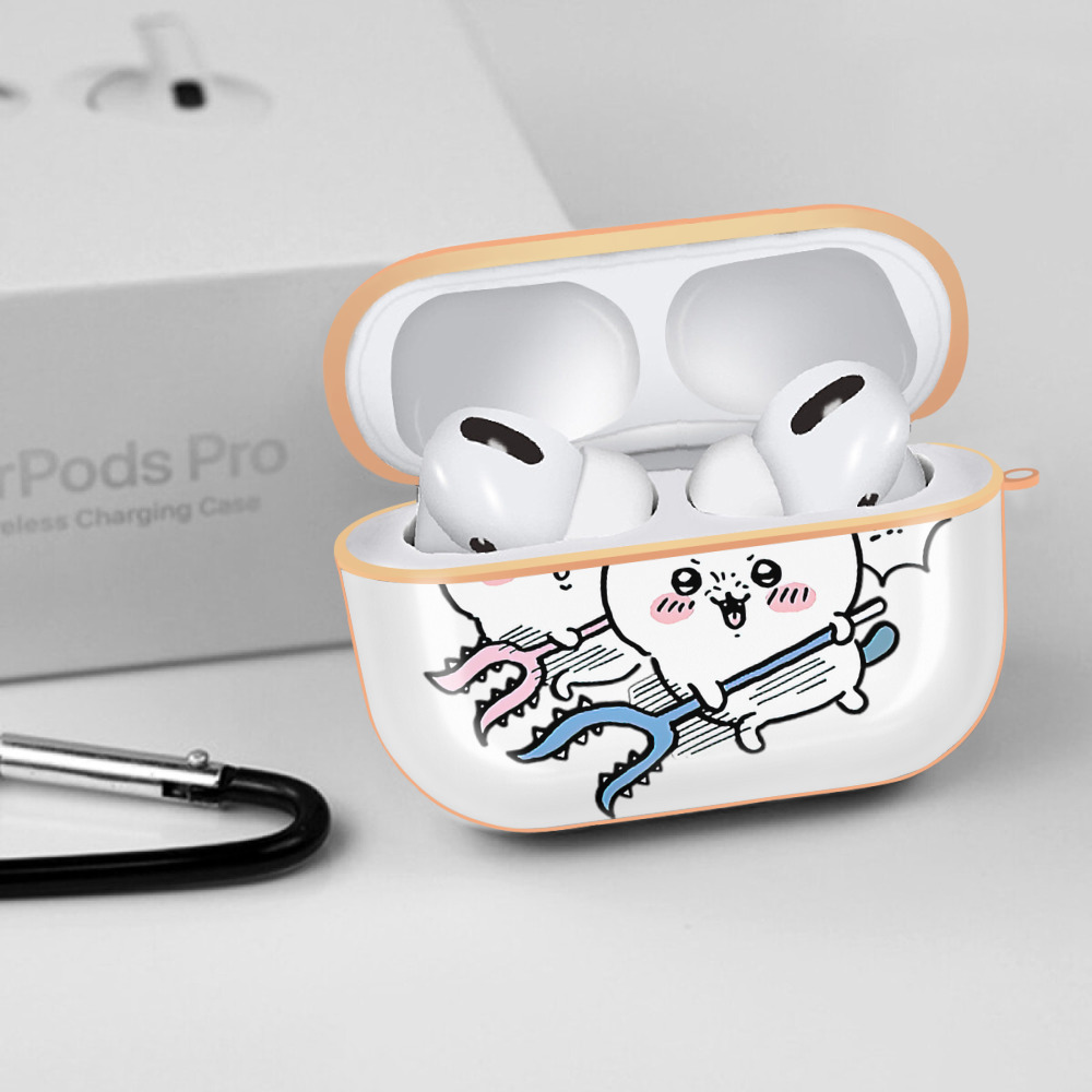 ちいかわ ハチワレ Chii-kawa hachiware 【AirPods Pro用】ハードシェル保護ケース｜耐衝撃・防指紋・カラビナ付き商品仕様