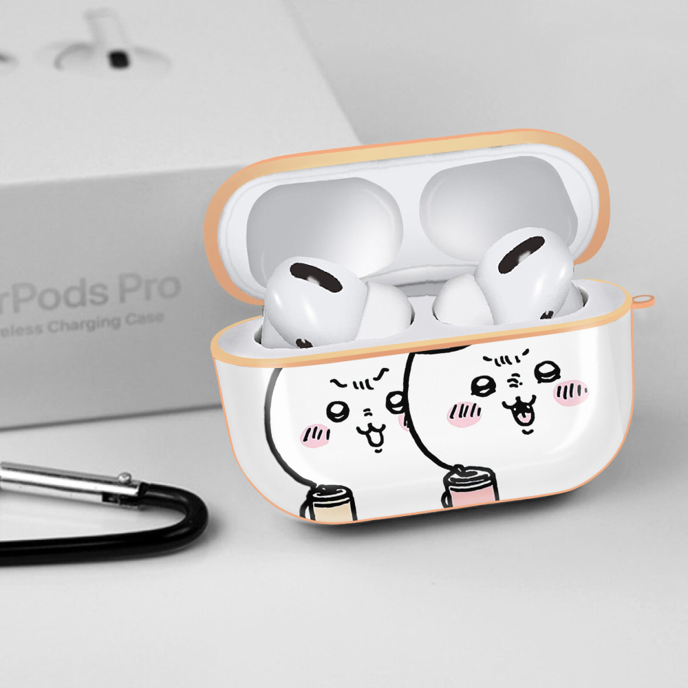 ちいかわ ハチワレ Chii-kawa hachiware 【AirPods Pro用】ハードシェル保護ケース｜耐衝撃・防指紋・カラビナ付き商品仕様