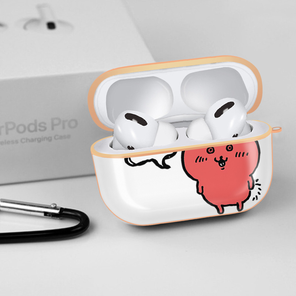 ちいかわ ハチワレ Chii-kawa hachiware 【AirPods Pro用】ハードシェル保護ケース｜耐衝撃・防指紋・カラビナ付き商品仕様