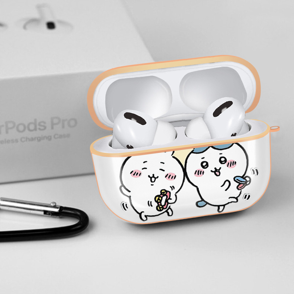 ちいかわ ハチワレ Chii-kawa hachiware 【AirPods Pro用】ハードシェル保護ケース｜耐衝撃・防指紋・カラビナ付き商品仕様