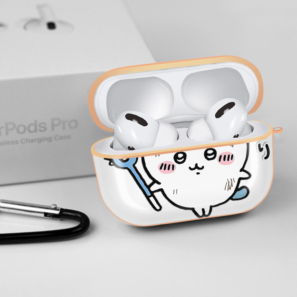 ちいかわ ハチワレ Chii-kawa hachiware 【AirPods Pro用】ハードシェル保護ケース｜耐衝撃・防指紋・カラビナ付き商品仕様
