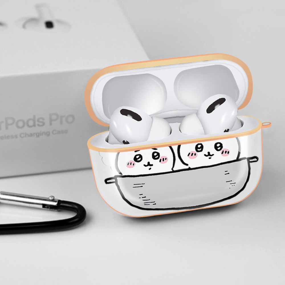 ちいかわ ハチワレ Chii-kawa hachiware 【AirPods Pro用】ハードシェル保護ケース｜耐衝撃・防指紋・カラビナ付き商品仕様