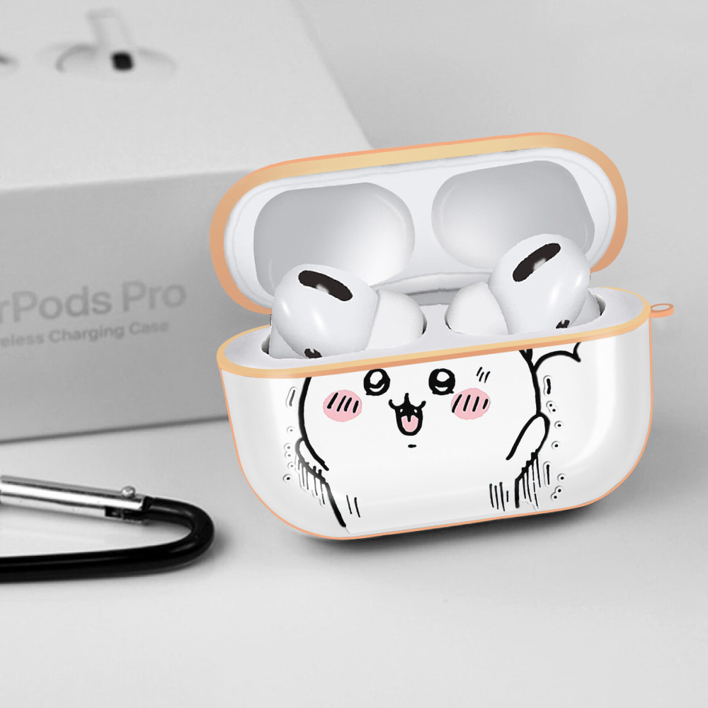 ちいかわ ハチワレ Chii-kawa hachiware 【AirPods Pro用】ハードシェル保護ケース｜耐衝撃・防指紋・カラビナ付き商品仕様