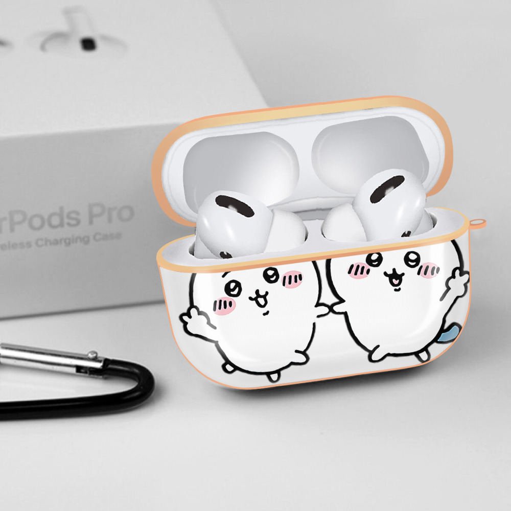 ちいかわ ハチワレ Chii-kawa hachiware 【AirPods Pro用】ハードシェル保護ケース｜耐衝撃・防指紋・カラビナ付き商品仕様