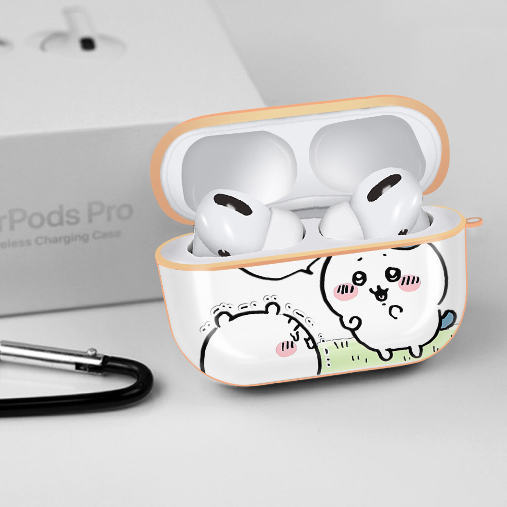 ちいかわ ハチワレ Chii-kawa hachiware 【AirPods Pro用】ハードシェル保護ケース｜耐衝撃・防指紋・カラビナ付き商品仕様