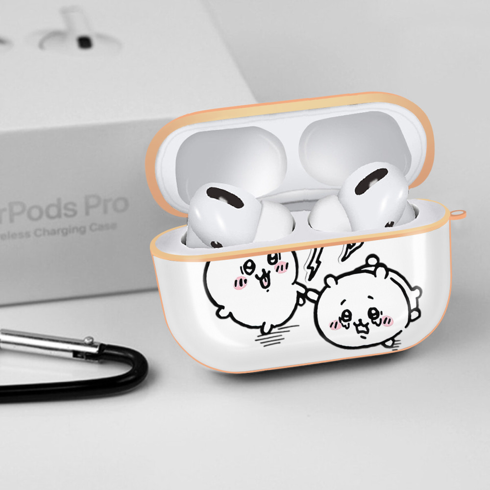 ちいかわ ハチワレ Chii-kawa hachiware 【AirPods Pro用】ハードシェル保護ケース｜耐衝撃・防指紋・カラビナ付き商品仕様