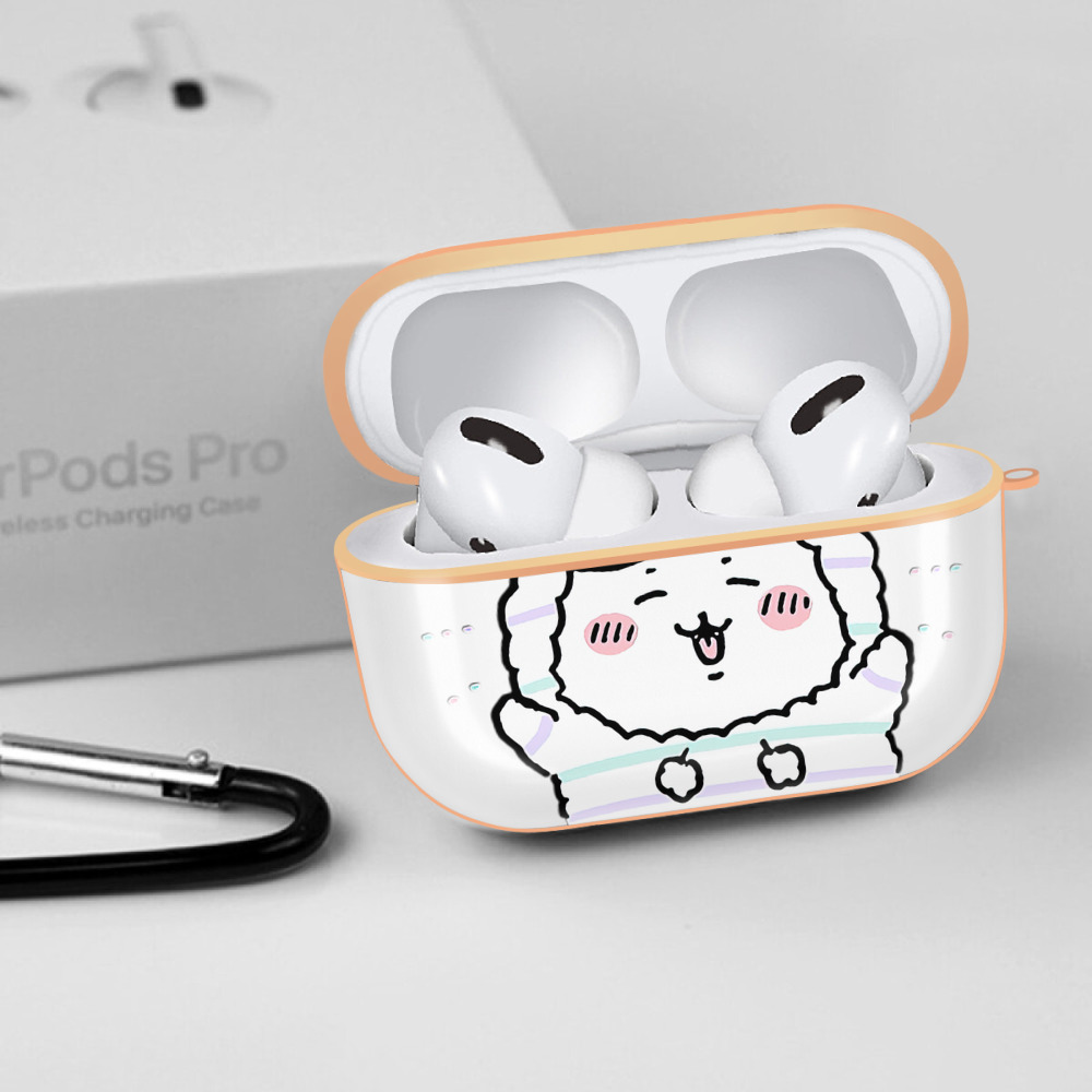 ちいかわ ハチワレ Chii-kawa hachiware 【AirPods Pro用】ハードシェル保護ケース｜耐衝撃・防指紋・カラビナ付き商品仕様