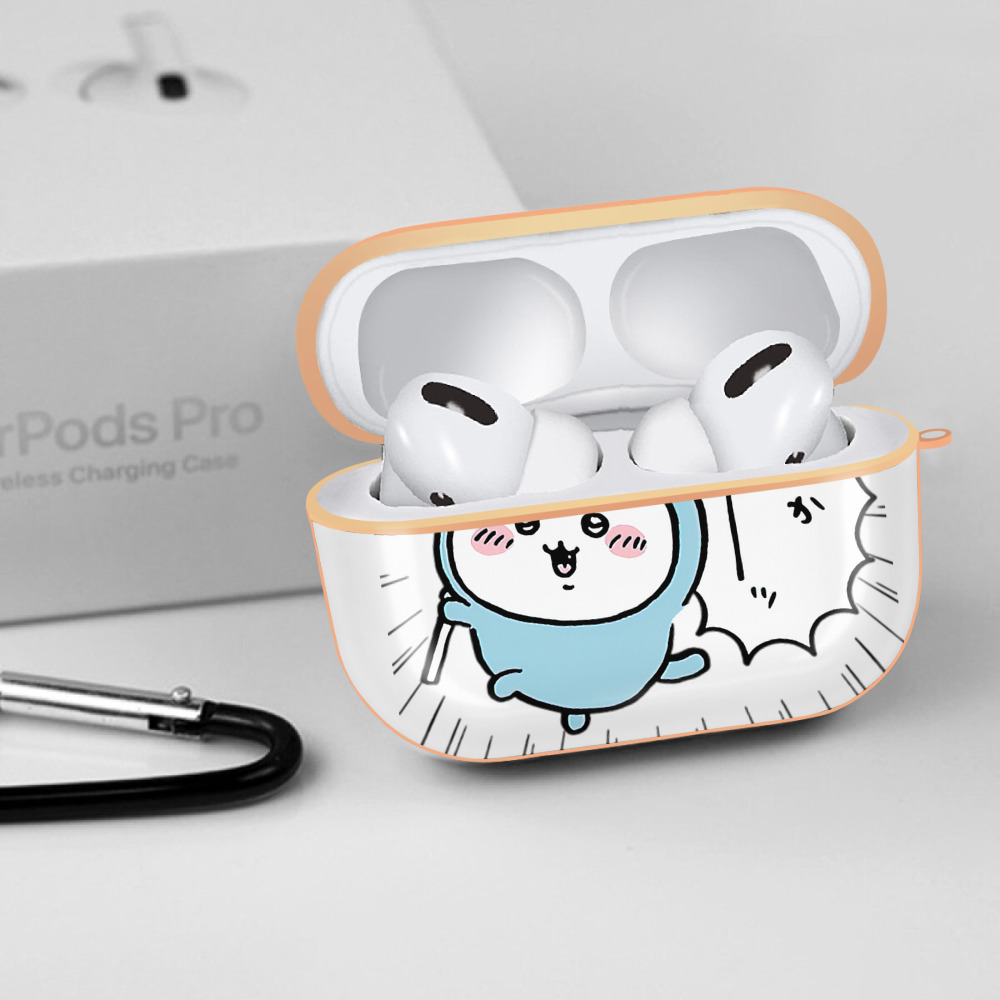 ちいかわ ハチワレ Chii-kawa hachiware 【AirPods Pro用】ハードシェル保護ケース｜耐衝撃・防指紋・カラビナ付き商品仕様