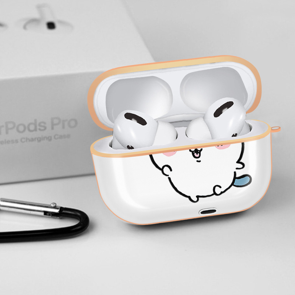 ちいかわ ハチワレ Chii-kawa hachiware 【AirPods Pro用】ハードシェル保護ケース｜耐衝撃・防指紋・カラビナ付き商品仕様