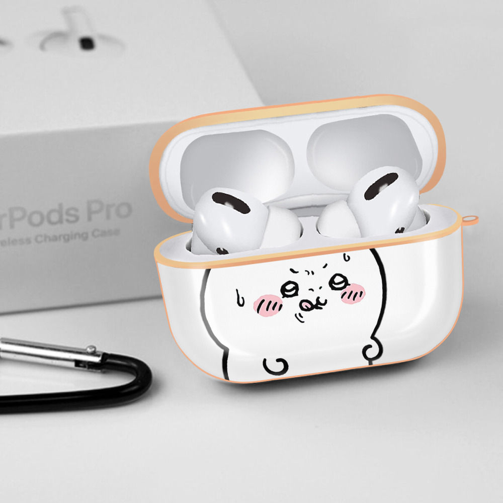 ちいかわ ハチワレ Chii-kawa hachiware 【AirPods Pro用】ハードシェル保護ケース｜耐衝撃・防指紋・カラビナ付き商品仕様