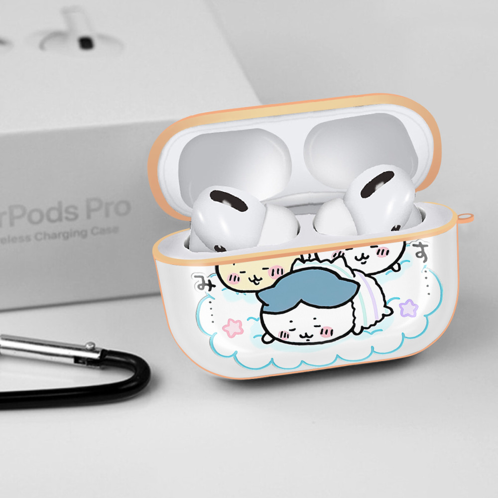 ちいかわ ハチワレ Chii-kawa hachiware 【AirPods Pro用】ハードシェル保護ケース｜耐衝撃・防指紋・カラビナ付き商品仕様