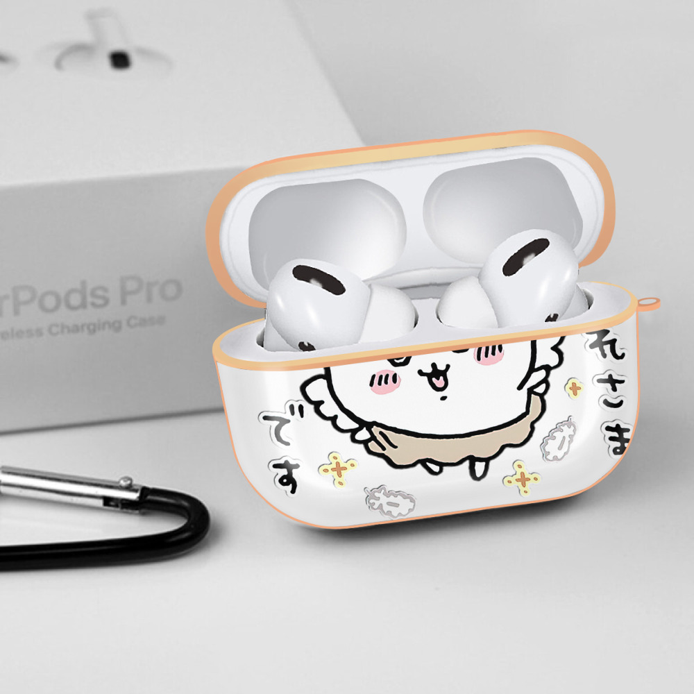 ちいかわ ハチワレ Chii-kawa hachiware 【AirPods Pro用】ハードシェル保護ケース｜耐衝撃・防指紋・カラビナ付き商品仕様