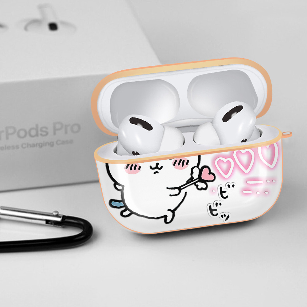 ちいかわ ハチワレ Chii-kawa hachiware 【AirPods Pro用】ハードシェル保護ケース｜耐衝撃・防指紋・カラビナ付き商品仕様
