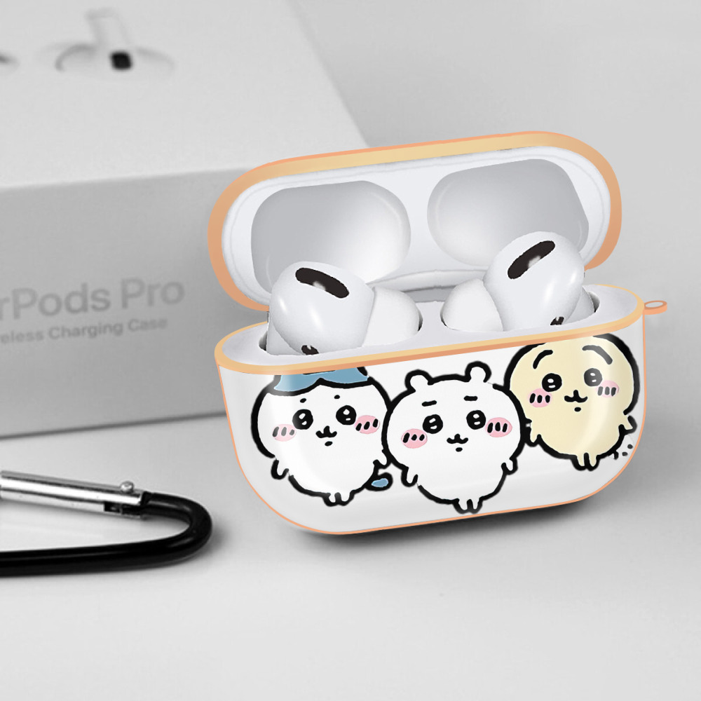 ちいかわ ハチワレ Chii-kawa hachiware 【AirPods Pro用】ハードシェル保護ケース｜耐衝撃・防指紋・カラビナ付き商品仕様
