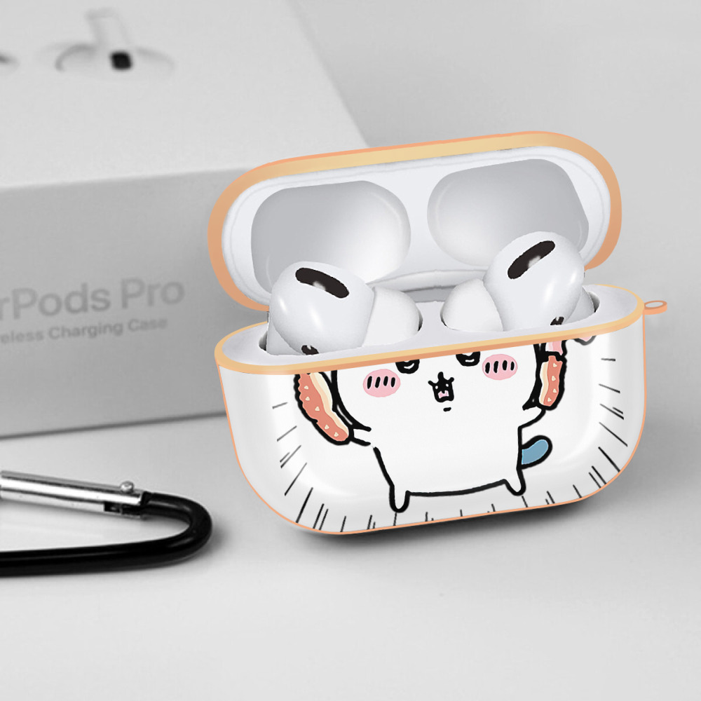 ちいかわ ハチワレ Chii-kawa hachiware 【AirPods Pro用】ハードシェル保護ケース｜耐衝撃・防指紋・カラビナ付き商品仕様